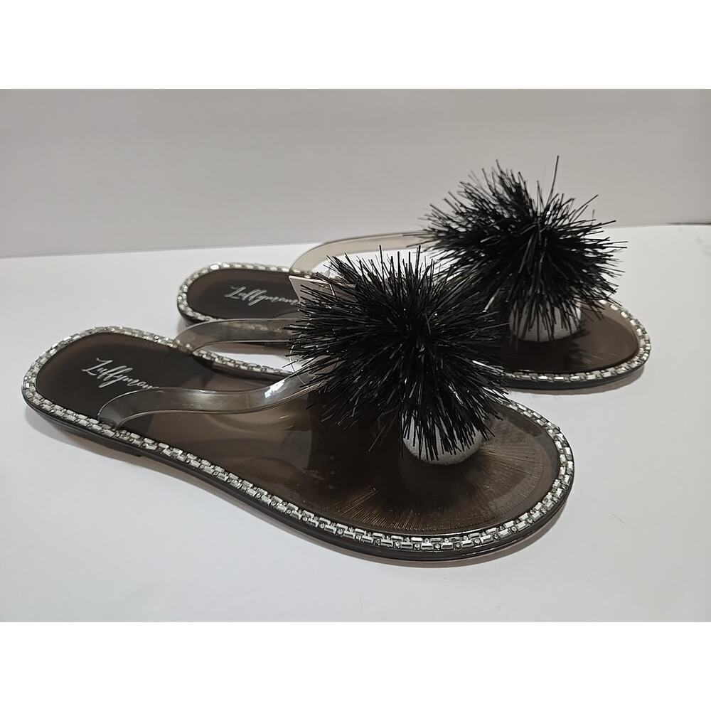 Luffymomo Women's Rhinestone Flip Flops Beach Flat Thong Sandals